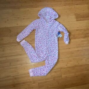 NWT Girls Size 6 Leopard Print Warm & Cozy Onsie Pajamas Pjs